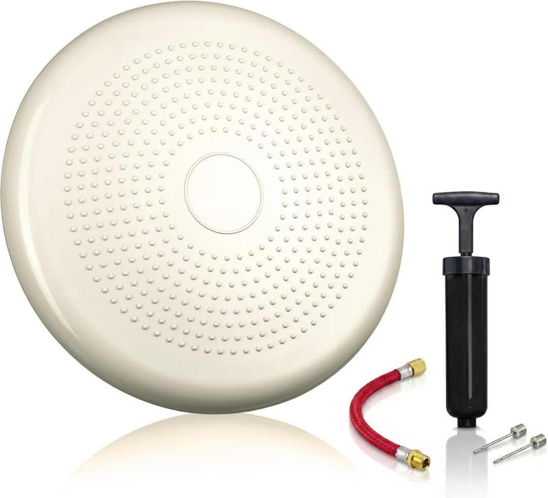 BODYMATE Balance Kissen mit Pumpe, Ø 34 cm | Propriozeptives Kissen, instabiles Kissen, aufblasbares