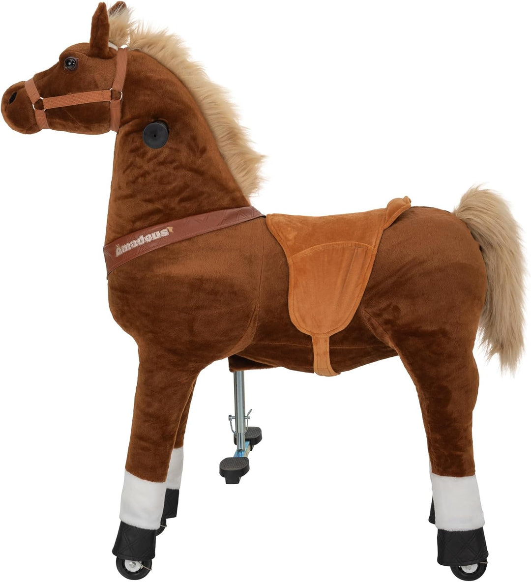 Miweba Pony Amadeus | Reitpferd auf Rollen - Pferd für Kinder - Schaukelpferd - Schaukeltier - Kusch