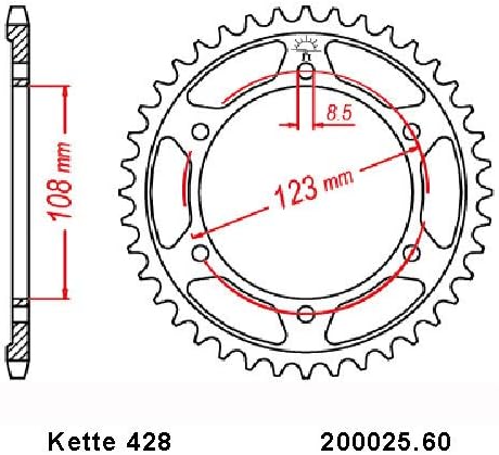 Kettensatz geeignet für Aprilia RS4 125 11-17 Kette RK 428 H 136 offen 13/60