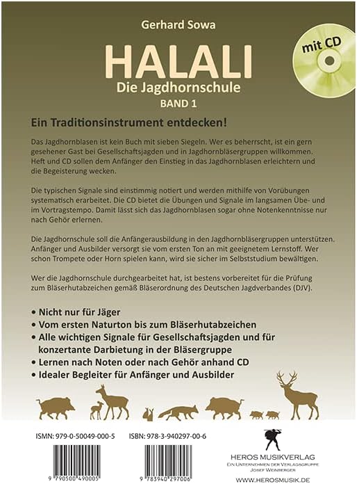 Tuyama® TJG-202 Classic - Jagdhorn Fürst-Pless-Horn in B Posthorn Horn + Halali Jagdhornschule (Star