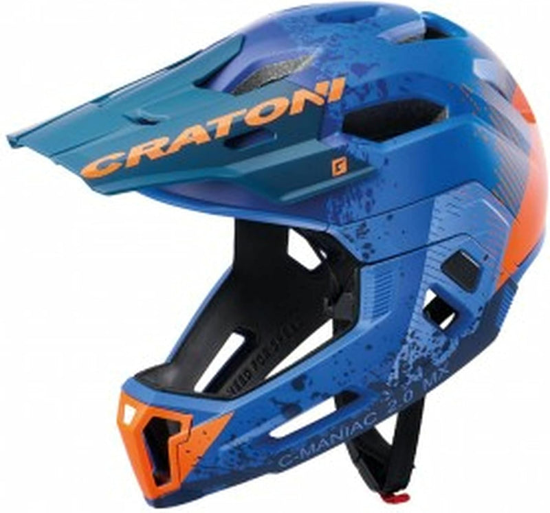Cratoni C-Maniac 2.0 MX MTB Helm Schwarz/Rot 2022 Blau/Orange Matt M-L (54-58 cm), Blau/Orange Matt