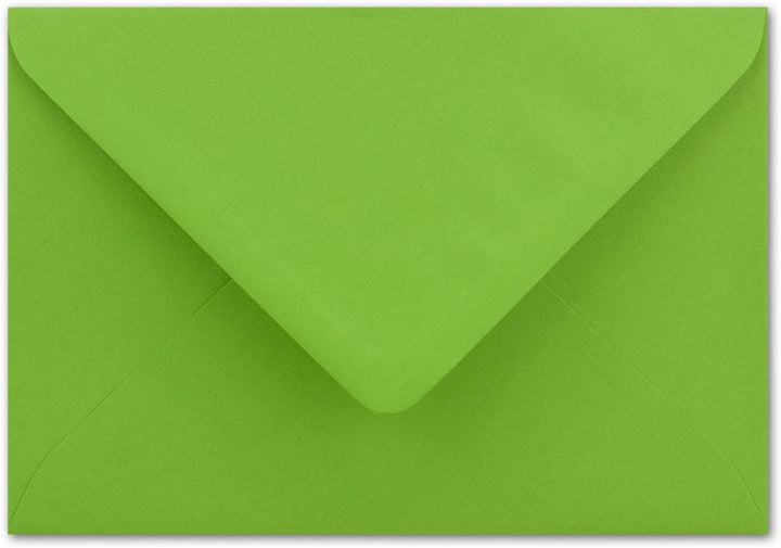 200x Brief-Umschläge in Hell-Grün - 80 g/m² - Kuverts in DIN B6 Format 12,5 x 17,6 cm - Nassklebung