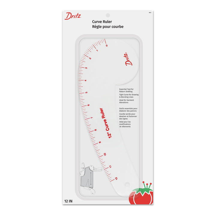 Dritz Curve Ruler Gebogenes Lineal, Acryl, farblos, 12 Inches, Gebogenes Lineal