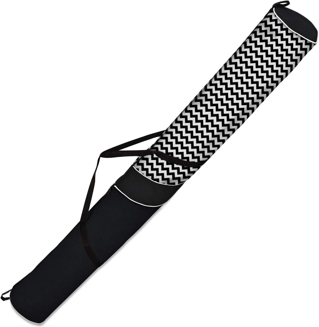 Ferocity Premium Set Skitasche und Skischuhtasche für 1 Paar Ski-Stöcke-Schuhe-Helm [053] Zickzack,