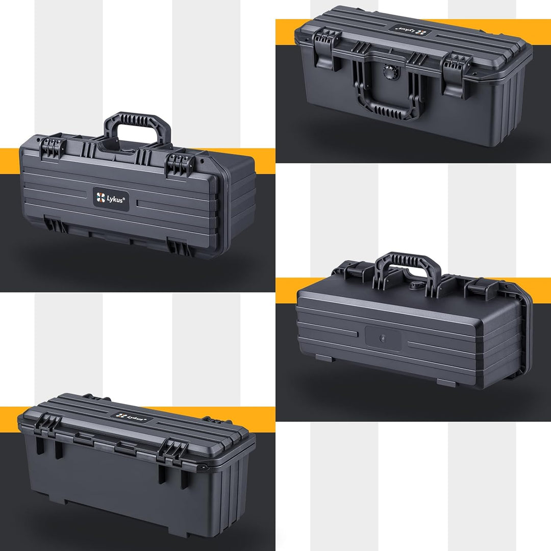 Lykus HC-4230 Wasserdicht Koffer mit anpassbar Rasterschaumstoff, Innengrösse 42,7x13,5x17 cm, Passe