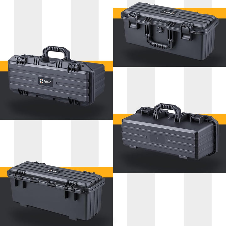 Lykus HC-4230 Wasserdicht Koffer mit anpassbar Rasterschaumstoff, Innengrösse 42,7x13,5x17 cm, Passe