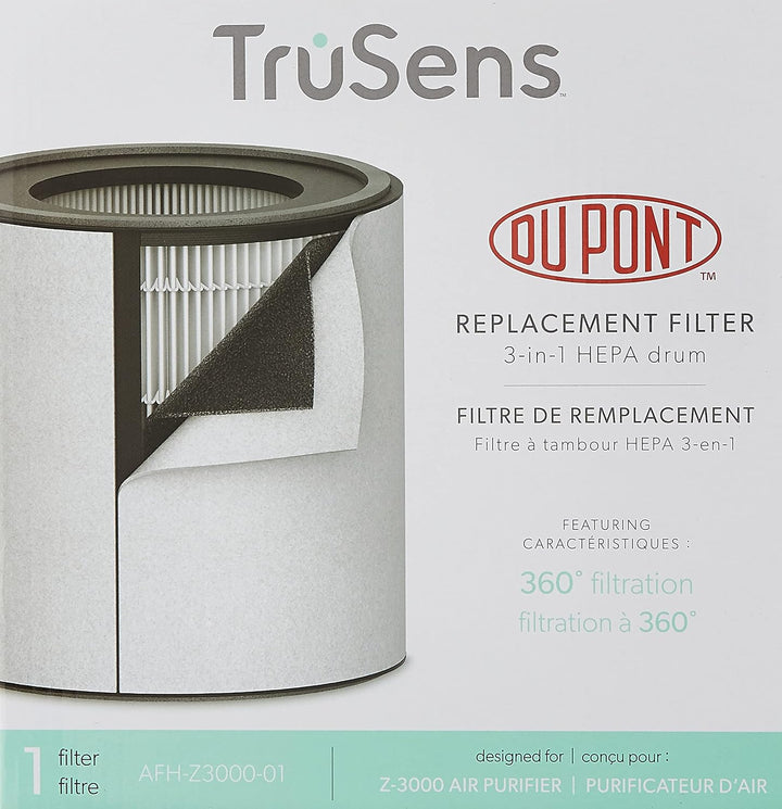 Ersatz-3-In-1-HEPA Filter mit Trommel für Leitz TruSens Z-3000 Luftreiniger, 2415110 2.5L x 2.5B x 2