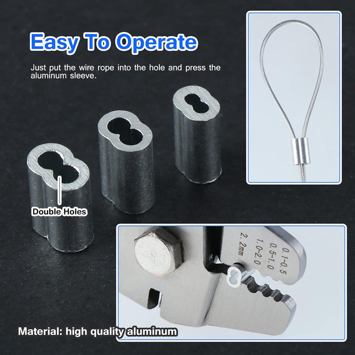 601 Stk Drahtseil Crimpwerkzeug,Draht Crimpzange zum Angeln 0.1-2.2 mm,Drahtseil Crimper Drahtschnei