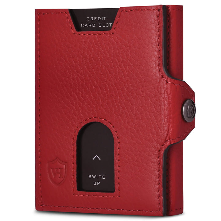 VON HEESEN Slim Wallet mit Münzfach &amp; RFID Schutz - Leder Geldbörse Herren klein - Mini Geldbeutel D