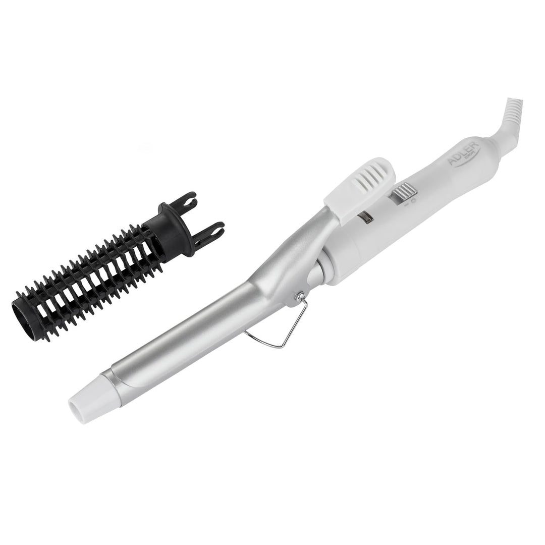 ADLER EUROPE AD 2105 Lockenstab Weiss – Keramik Heizstab mit PTC-System, 25W, einstellbare Bürste, m