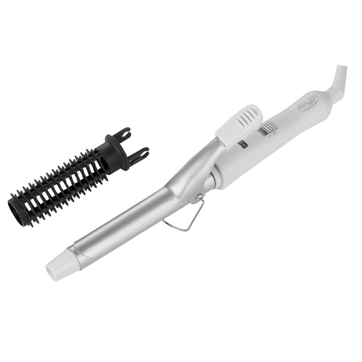 ADLER EUROPE AD 2105 Lockenstab Weiss – Keramik Heizstab mit PTC-System, 25W, einstellbare Bürste, m