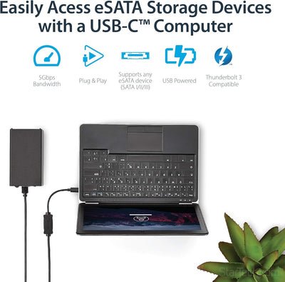 StarTech.com USB-C auf eSATA Kabel - Für externe Speichergeräte mit HDD / SDD / ODD - USB 3.0 zu eSA