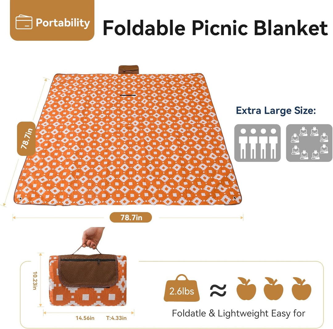 OESSUF Picknickdecke wasserdicht 200x200, extra grosse Picknickdecke XXL Stranddecke sandfrei tragba