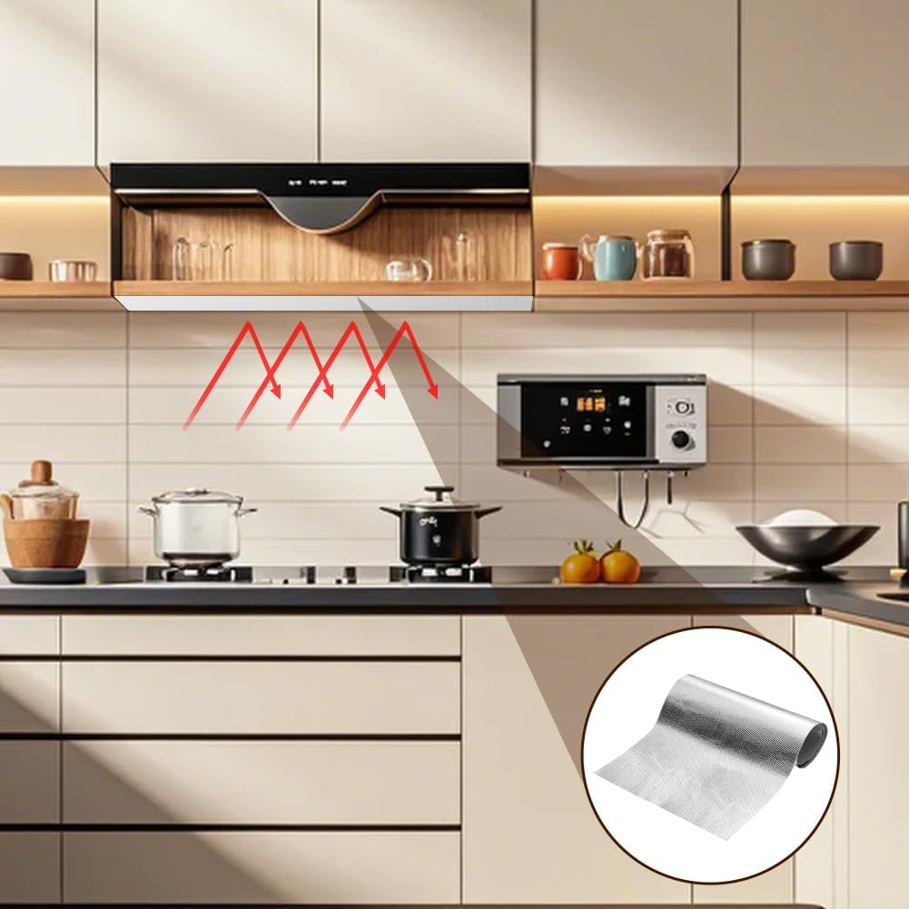 Aluminisierte Hitzeschutz 60x380cm Hitzeschutzmatte Selbstklebend Rückseite, Kleberücken Aluminium G