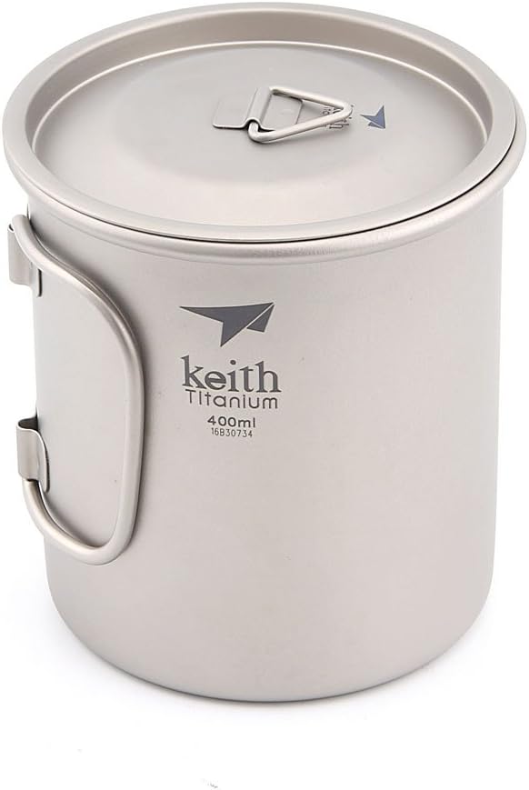 Keith 300 ml / 900 ml Titan Tasse Outdoor Geschirr Camping Reisen Faltbare Griff Tasse Grau, Grau