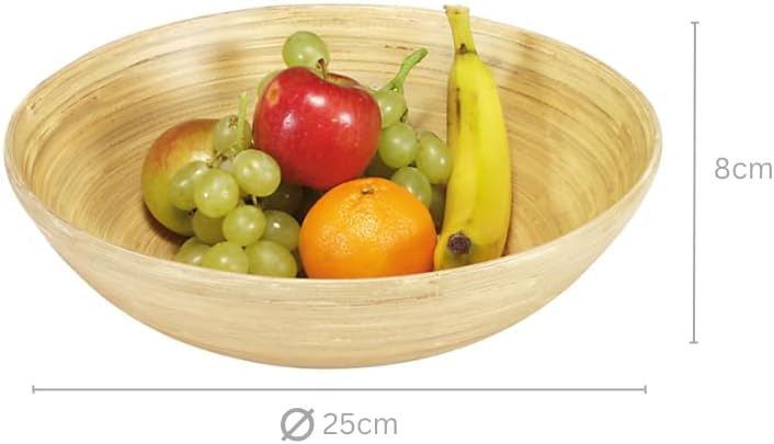 Kesper | Obst- und Gebäckschale | FSC®-Bambus | rund Ø 25 cm | nachhaltige Schale für Obst, Snacks &