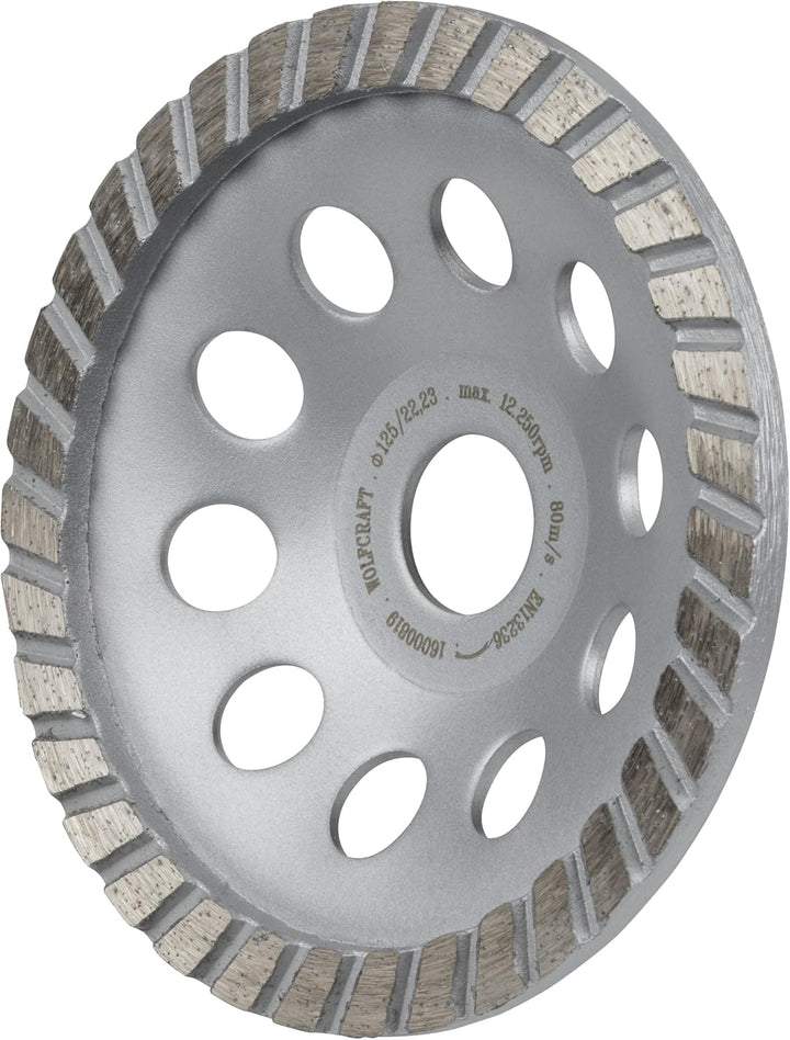 Wolfcraft Diamant-Schleiftopf "Standard" Durchmesser 125 mm, 1 Stück, 8382000 125x22,2mm, 125x22,2mm