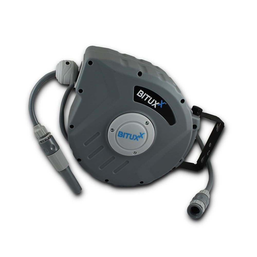 Bituxx Wand Wasser Schlauchtrommel Schlauchaufroller Wasserschlauchaufroller Schlauchbox Automatik (