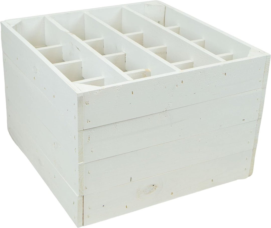 Kistenkolli Altes Land Weinregal 16er Weiss Masse 40x40x27cm Flaschenablage Weinregal Apfelkiste/Wei