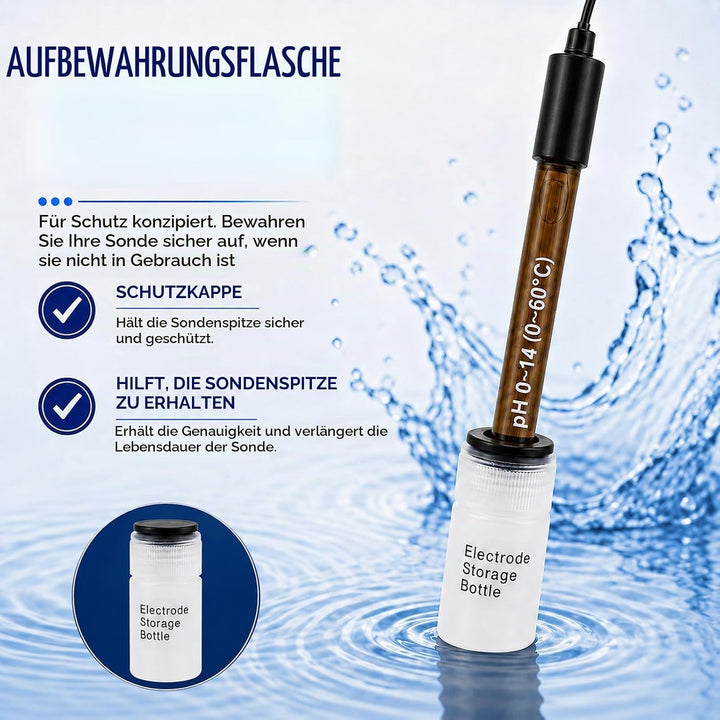 High Accuracy Combination pH Electrode for Continuous pH Monitoring, 0-14 pH Probe with 200 cm Long