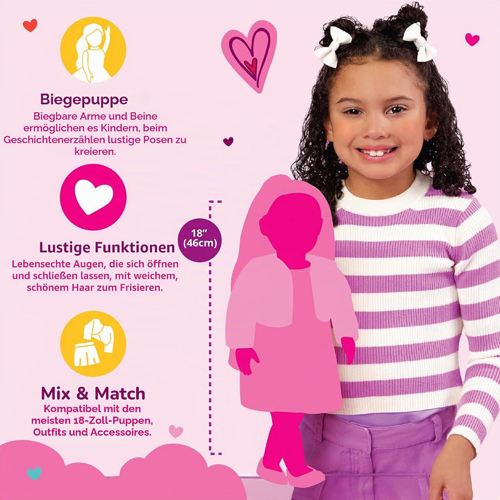 Our Generation Puppe Malia mit Hund 46 cm, BD31202C1Z