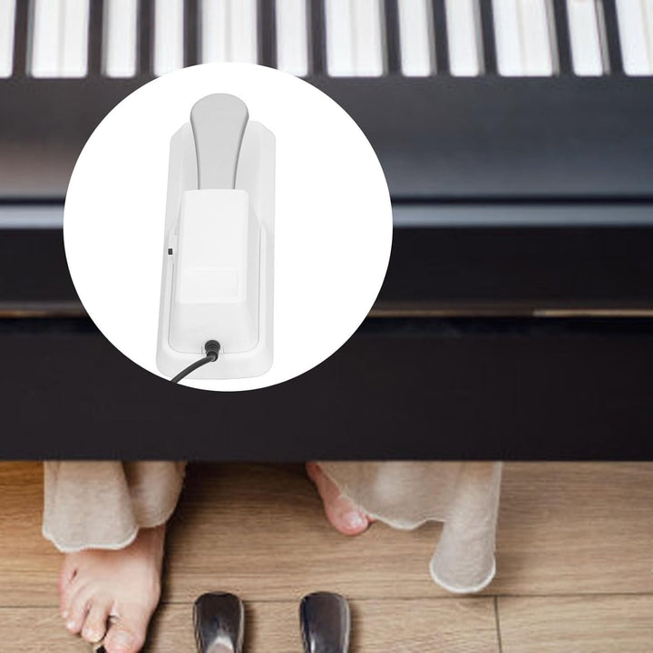 Universelles Sustain-Pedal für Tastatur, Weisses Sustain-Fusspedal mit 0,25-Zoll-Schnittstelle, Klav