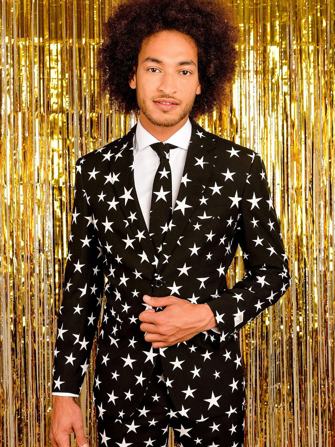 OppoSuits Herren Opposuits Halloween Suit For Men in Creepy And Stylish Print Anzug 46 Starstruck, 4
