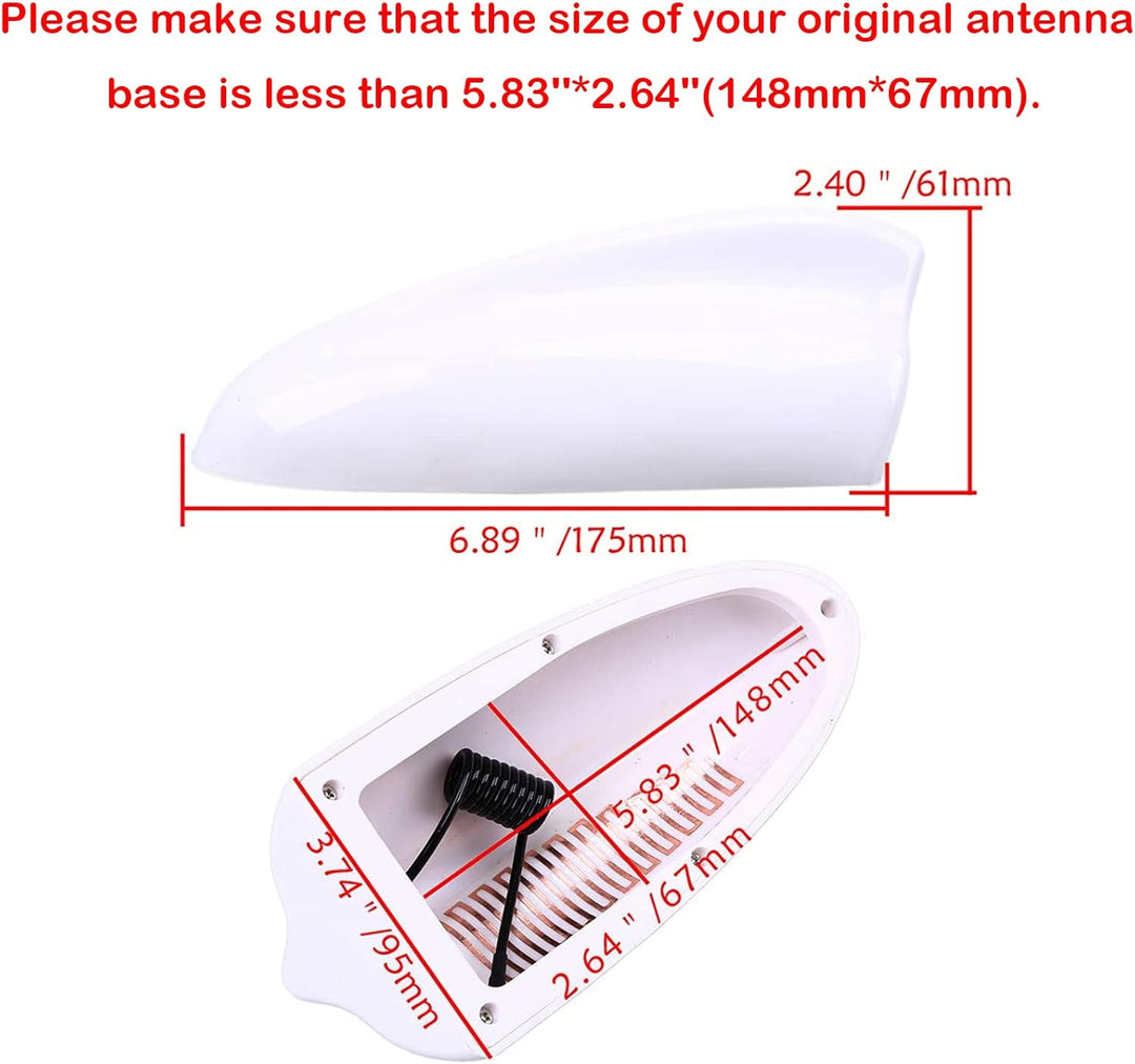 Possbay Haifischflossen-Antenne Auto Antenne AM FM Radio Signal Antenne Klebeband Basis Super Funkti