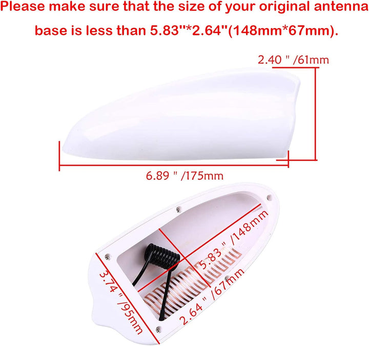 Possbay Haifischflossen-Antenne Auto Antenne AM FM Radio Signal Antenne Klebeband Basis Super Funkti