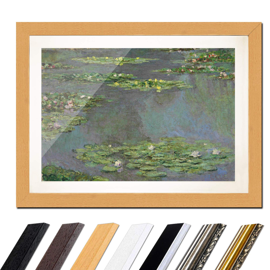Bild mit Rahmen - Claude Monet Seerosenteich 80x60 cm ca. A1 - Gerahmter Kunstdruck inkl. Galerie Pa