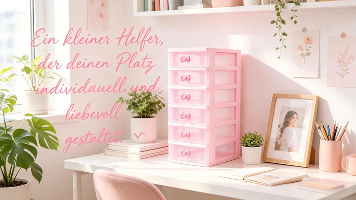 Niedliche rosa Farbe Aufbewahrungsbox Desktop Organizer Badezimmer Schlafzimmer Schmuck Aufbewahrung