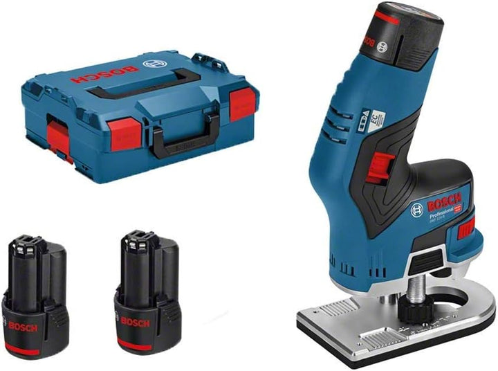 Bosch Professional 12V System Akku Kantenfräse GKF 12V-8 + 6tlg. Rand- und Kantenfräser Set