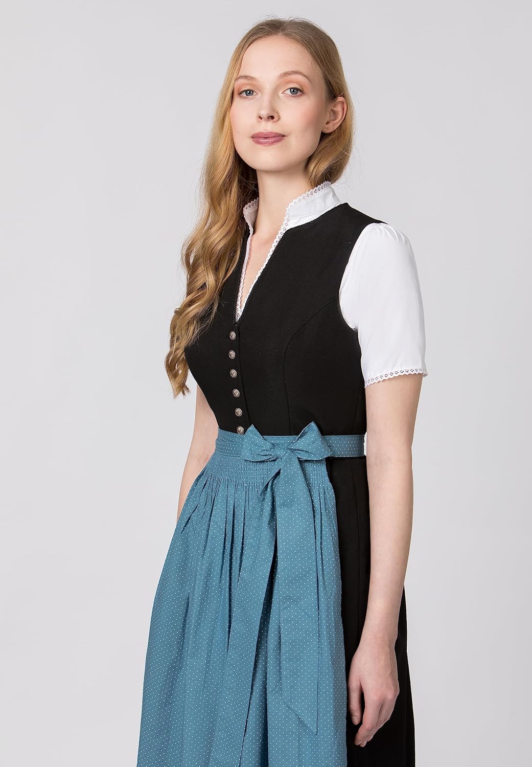 Stockerpoint Damen Schürze Molina Dirndlschürze, Rauchblau, 34-38