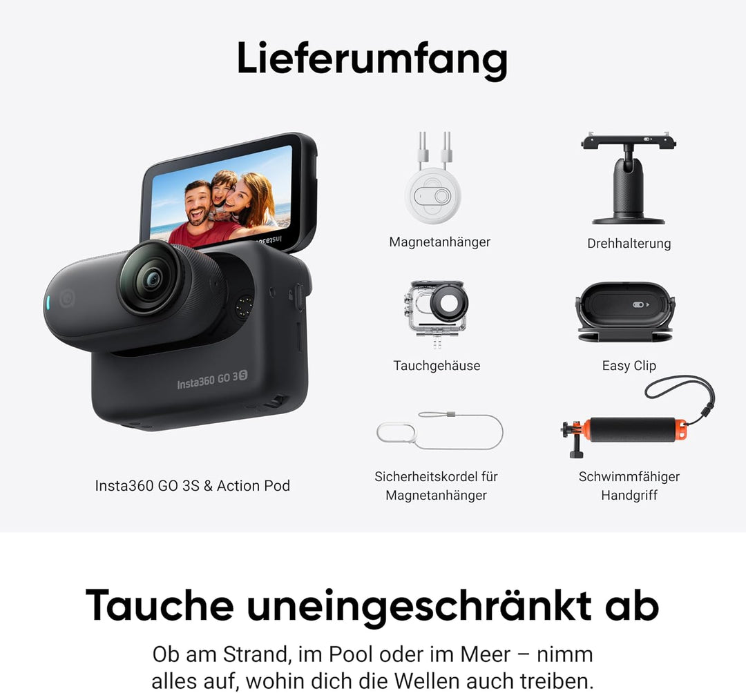 Insta360 TC2 Black 128G-Water Sports Bundle Schwarz Wassersport-Bundle (128G), Schwarz Wassersport-B