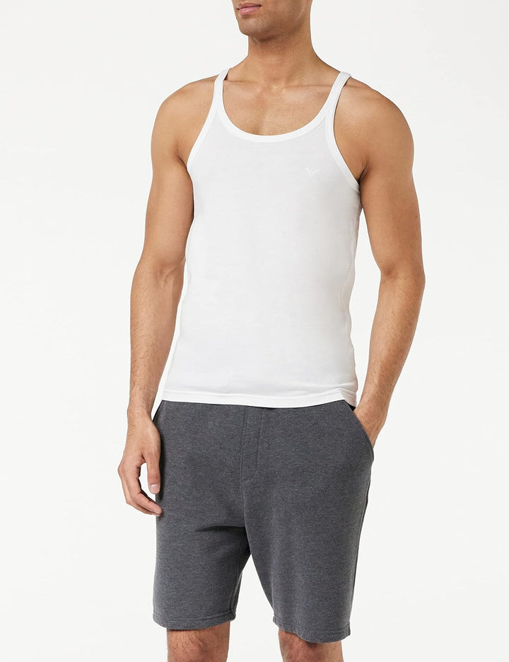 Emporio Armani Herren Schlafanzugoberteil (2er Pack), Schwarz, M S White/White, S White/White