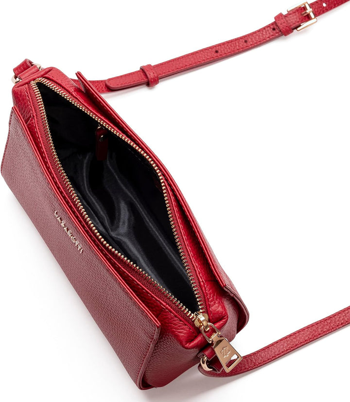 Lazarotti Bologna Leder Umhängetasche Damen | verstellbarer Schultergurt | mittelgrosse Crossbody Ba