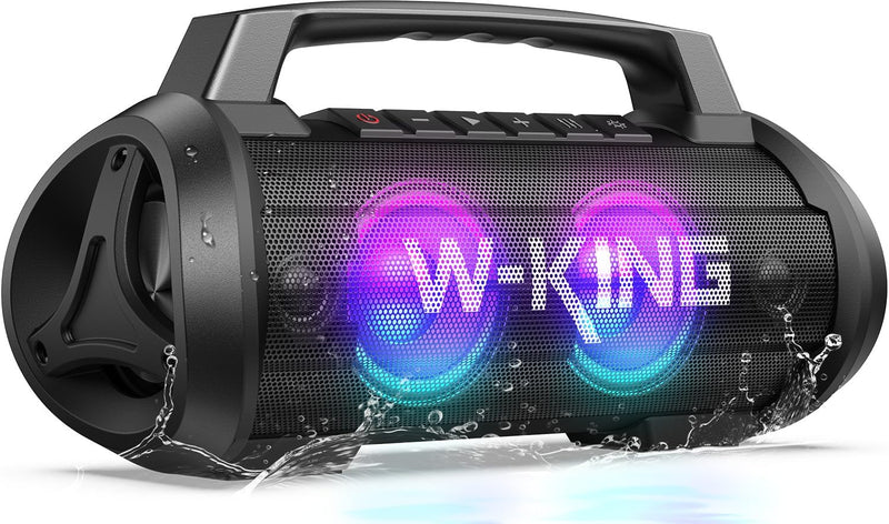 70W (100W Peak) Bluetooth Lautsprecher, W-KING Musikbox Bluetooth Box Gross Boombox Bass Boost, Part