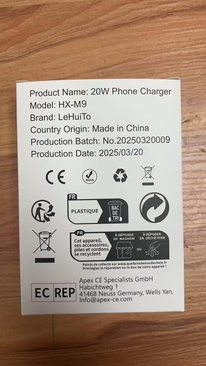 2 Pack 20W USB C Schnellladegerät PD 3.0 für iPhone & iPad + 2m USB-C Schnellladekabel –Handy Ladege
