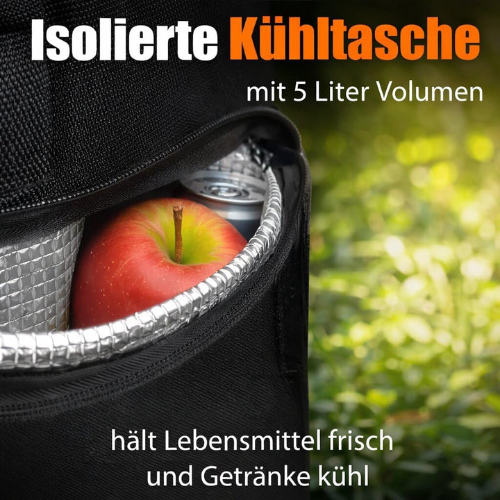 Einkaufstrolley klappbar 56L mit separatem Kühlfach 5L - Einkaufsroller mit Abnehmbarer regenfester