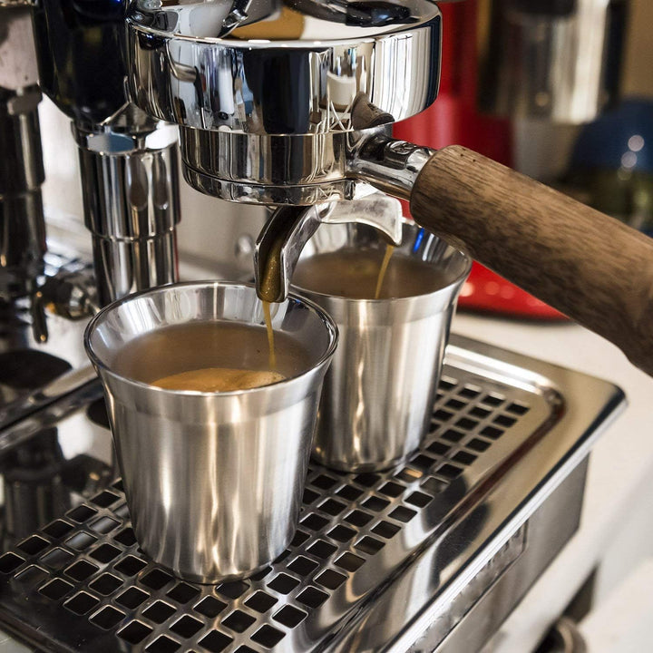 Love-KANKEI Espressotassen Mokkatassen Edelstahl Kaffeetassen 150ml 2Stk. | Doppelwandige Espressobe