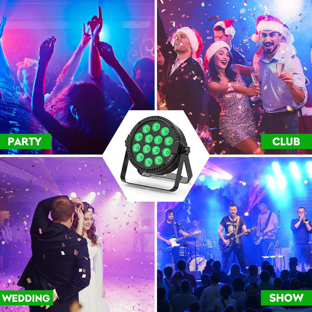 2PC LED Par Strahler 14*6W LED Bühnenlicht Partylicht RGBW DMX512 4-in-1 Par Licht mit Fernbedienung