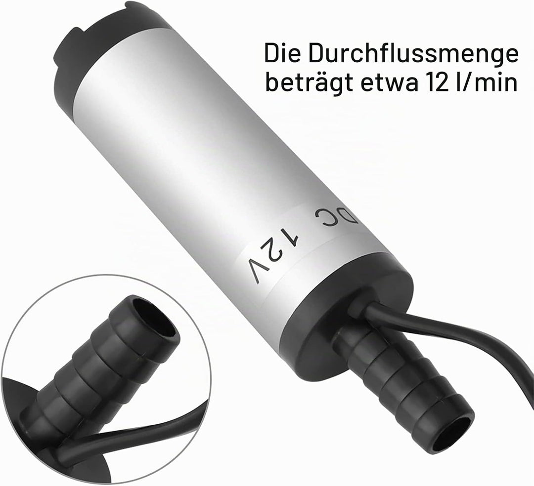 12V 3,8cm 12L /min Edelstahl Tauchpumpe Entladung Diesel Wasser Kerosin Tanken Werkzeug 8500r/m