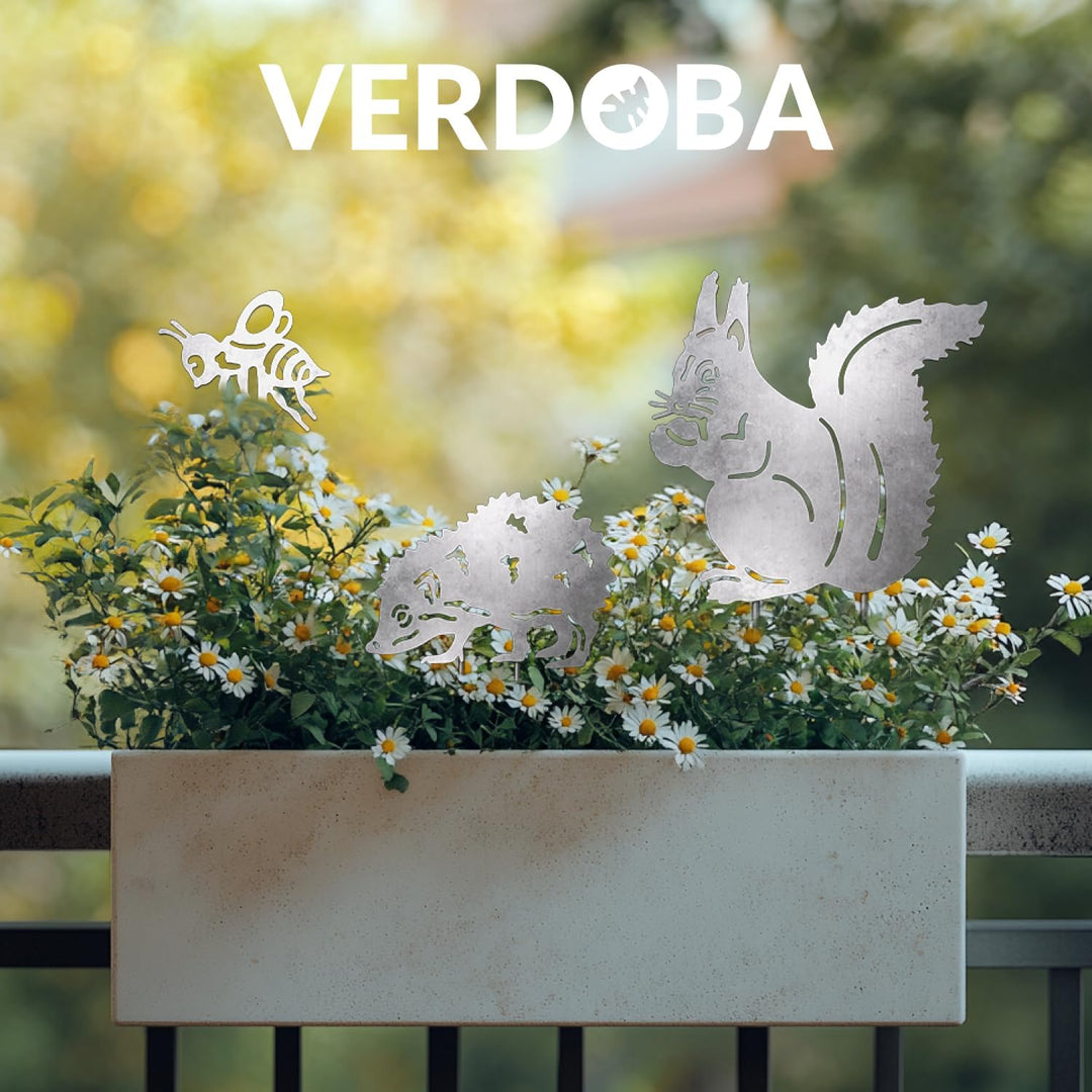 VERDOBA Igel Gartendeko Rost - Igel Gartenstecker Rost - Rost Deko für Garten - Herbstdeko Rost Igel