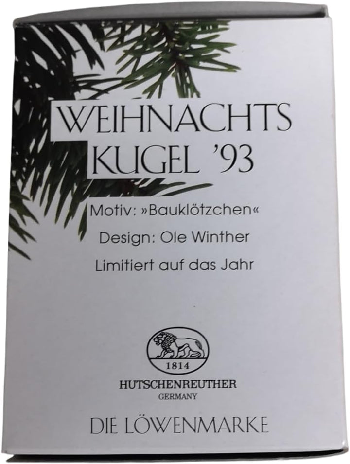 Hutschenreuther - Weihnachtskugel 1993 - Kugel aus Porzellan - NEU - OVP - 1. WAHL