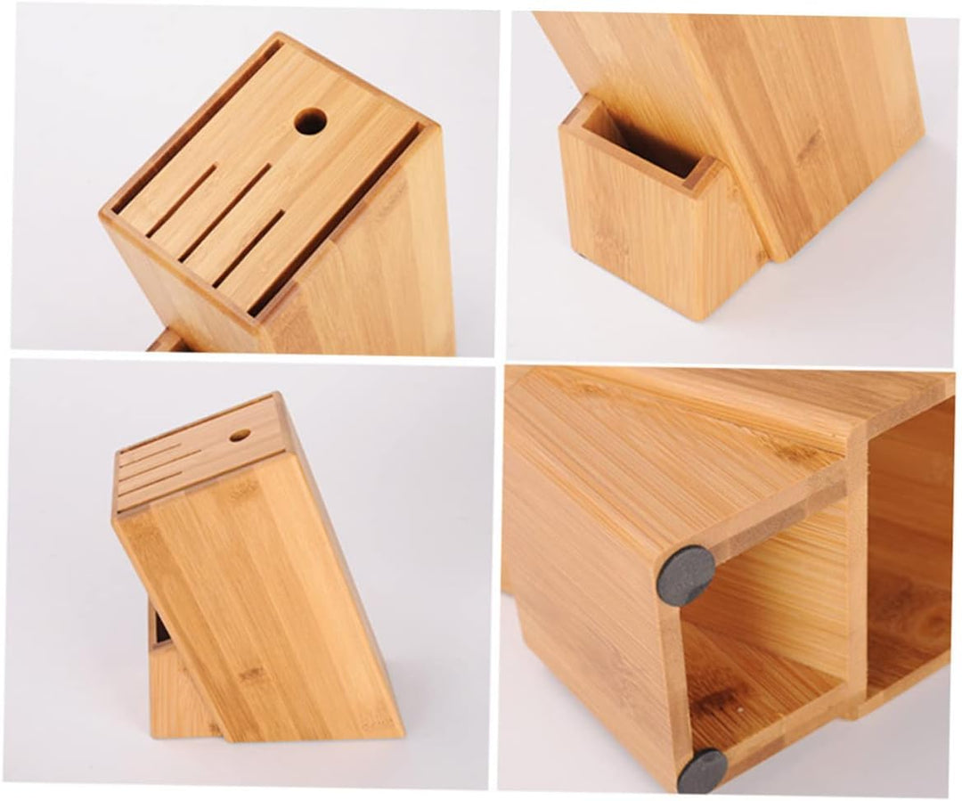 Cabilock Küchenregal Bambusregalhalter aus Bambus Stabiles Holzgestell als Messerhalter und Küchenab
