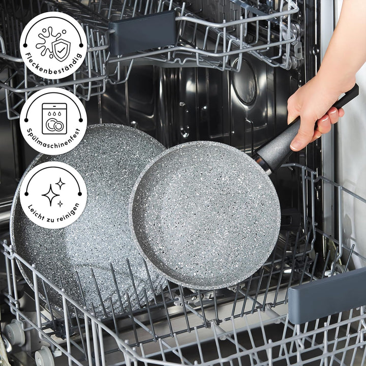 KARACA Gris Biogranit Pfannenset, 2-teilig - Perfekte Küchenbegleiter für müheloses Kochen