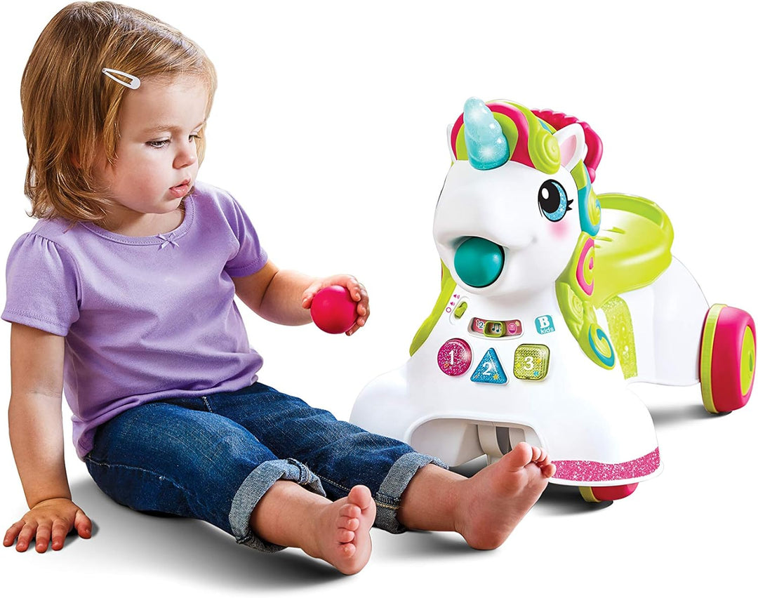 INFANTINO - Interactive Unicorn Carrier/Walker - with 5 Balls - 3 Sounds and Light Modes - Multicolo