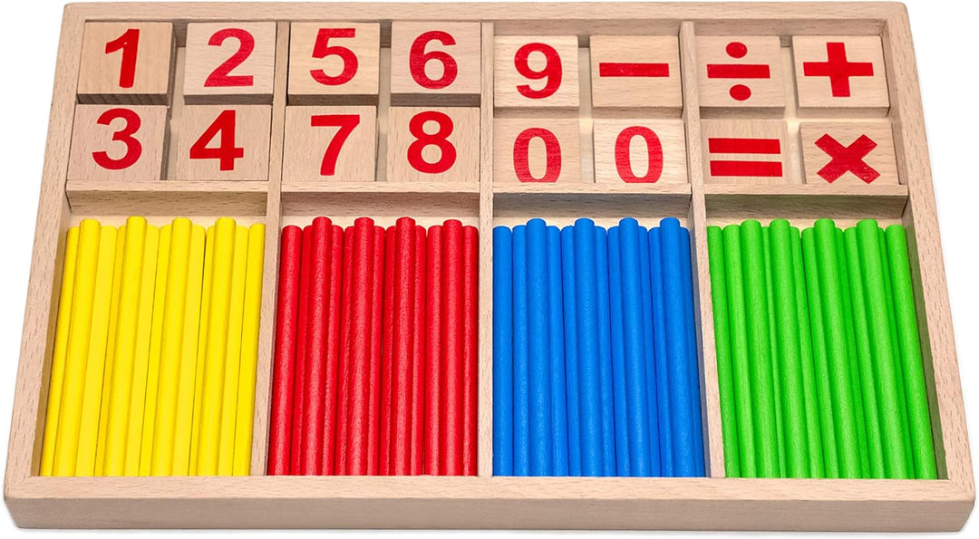 Natureich Montessori Mathematik Spielzeug Material aus Holz Einmaleins Spiel zum Zahlen 1x1 Addition