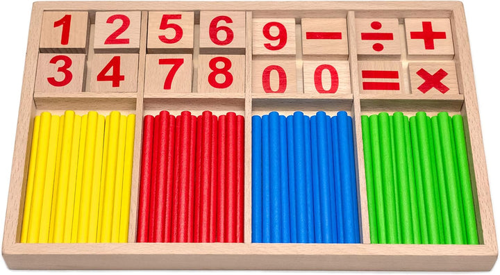Natureich Montessori Mathematik Spielzeug Material aus Holz Einmaleins Spiel zum Zahlen 1x1 Addition