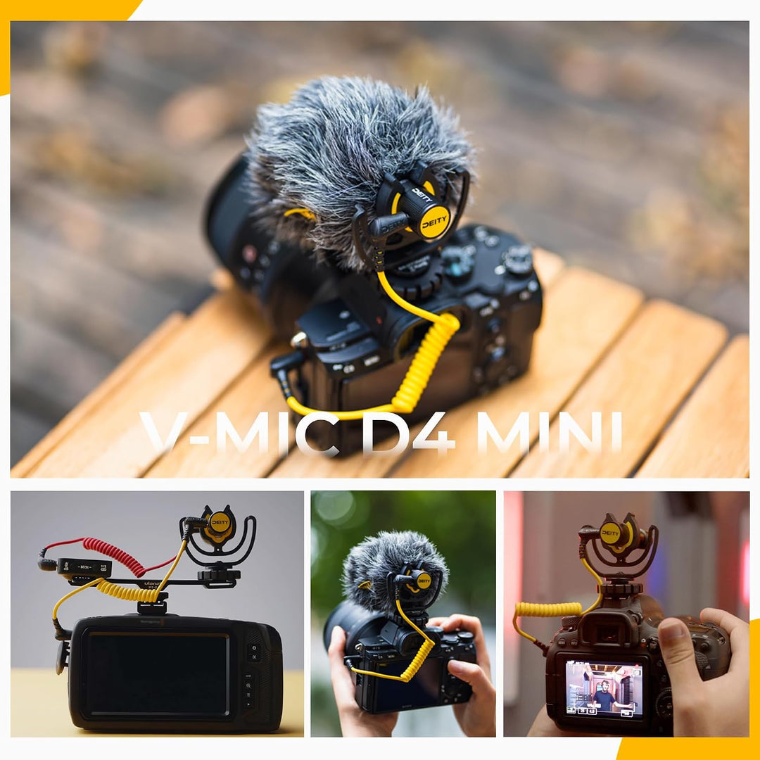 Deity V-Mic D4 Mini Microphone On-Camera Microphone Head Mic TRS 3.5MM for Vlog Video Studio DSLR Ca